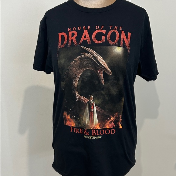NWT House of The Dragon Fire and Blood Game of Thrones T-Shirt |Size Large - Picture 1 of 8